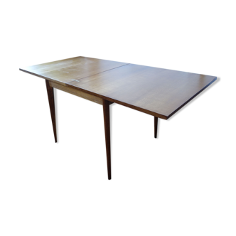 Wooden game table 1950 1960, fold-out tray (80x80x75)
