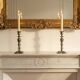 Pair of patinated metal baroque candlesticks – Louis XV style