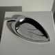 Pair of silver-plated bowls in the shape of a stylised leaf 11.5x22