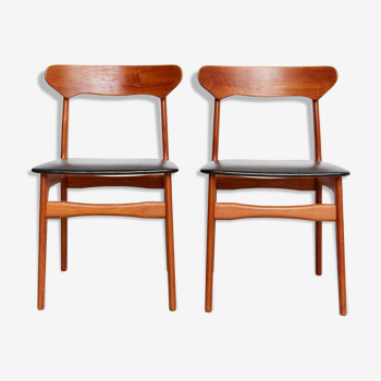 Ensemble de 2 chaises à manger de Schiønning & Elgaard pour Randers 1970