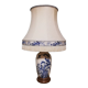 Ceramic lamp with Asian decoration with matching lampshade.