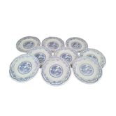 Lot de 9 assiettes plates Digoin Sarreguemines modèle Bernadette
