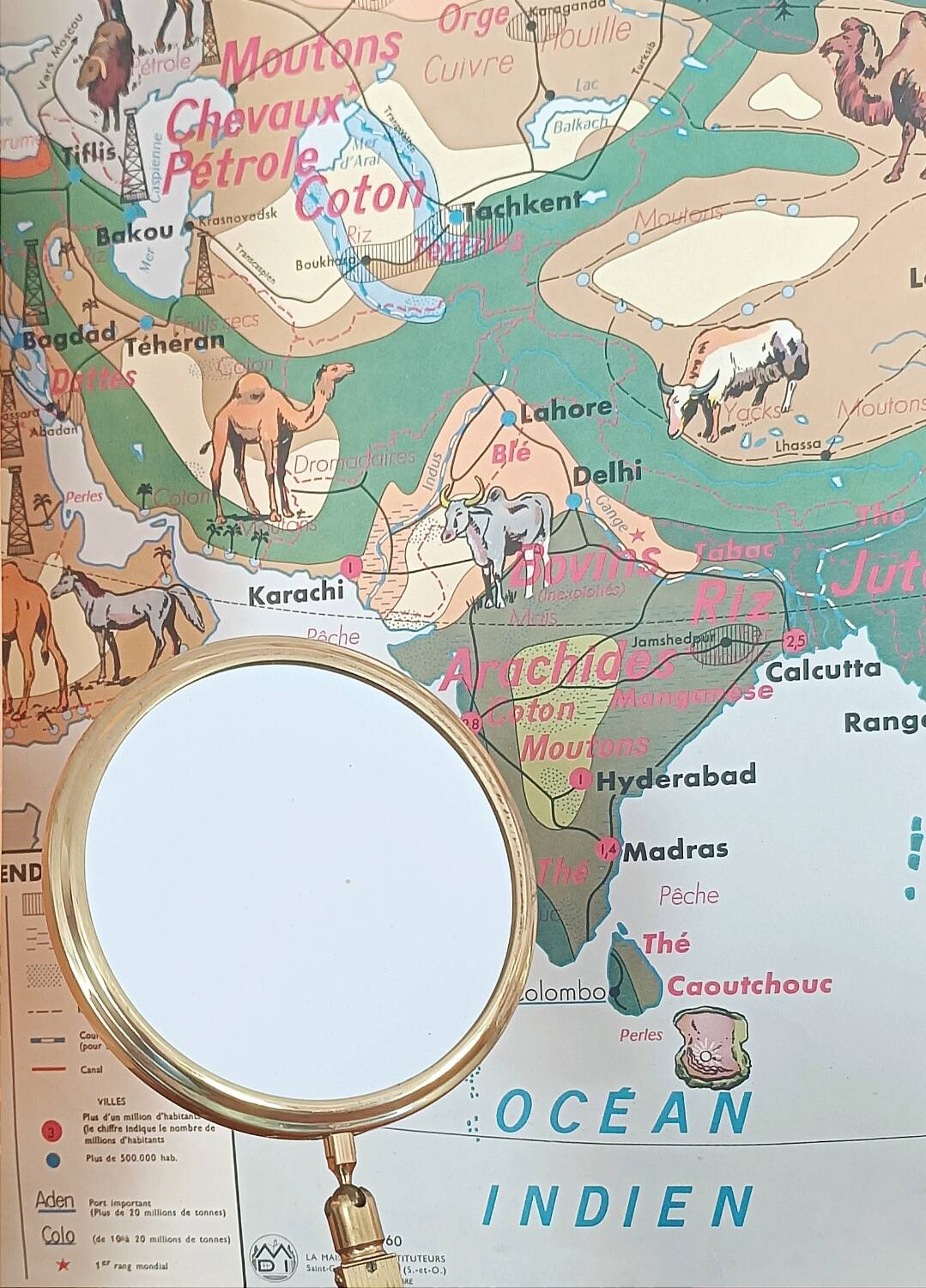 Vintage midi century brass barber mirror