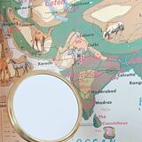 Vintage midi century brass barber mirror