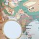 Vintage midi century brass barber mirror