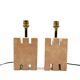 Hollywood regency pink marble set of 2 table lamps, France 1970s
