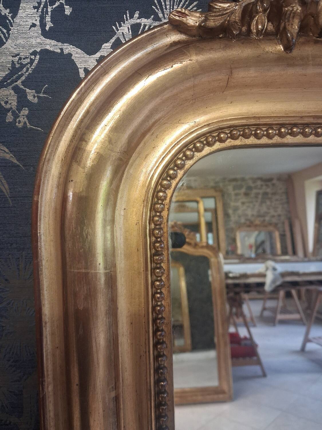 Louis Philippe mirror with pediment 154 x 98