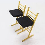 Set of 2 Italian Height Adjustable Chairs or Barstools 1980s