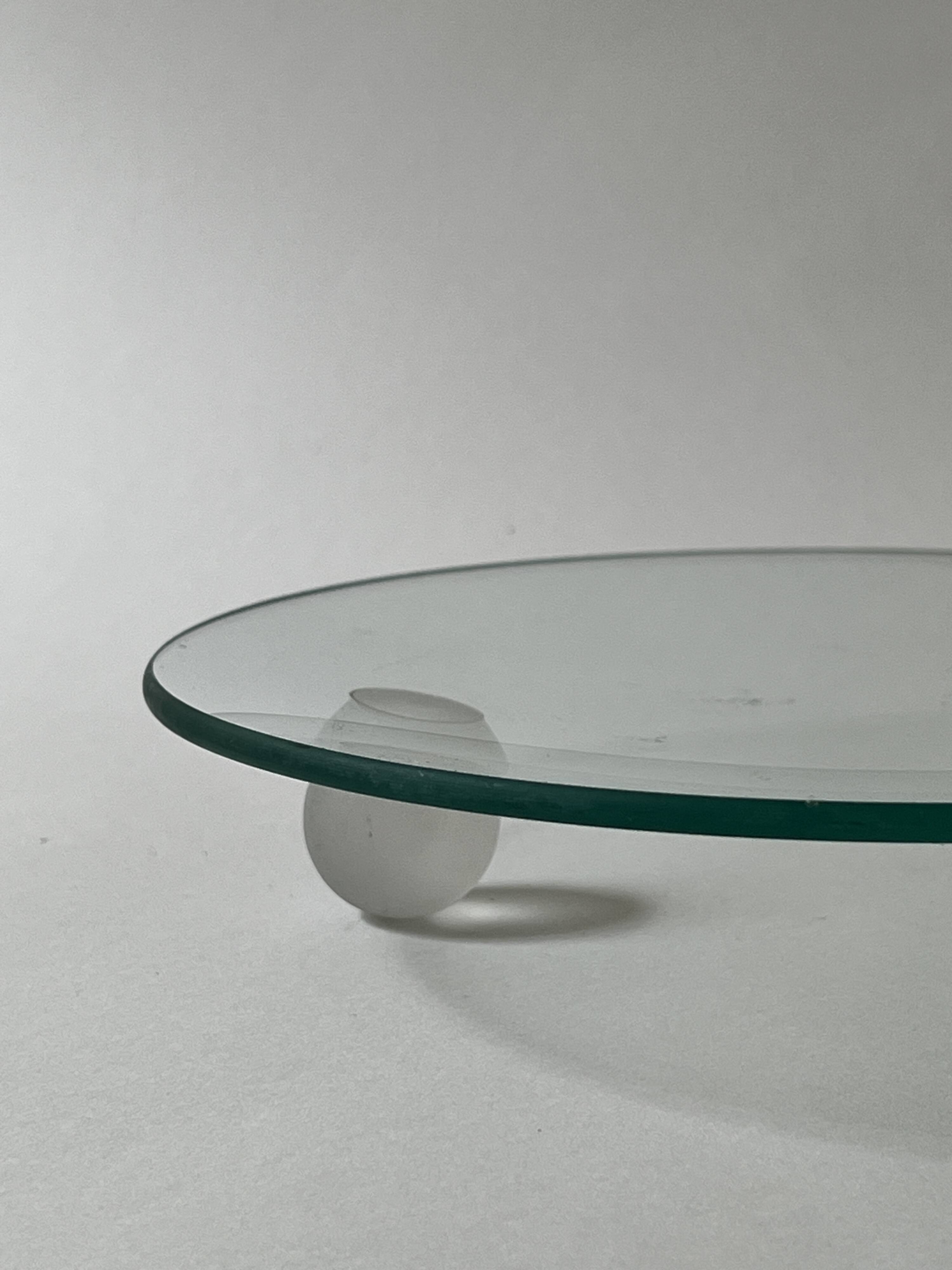 Large Italian glass and spherical frosted glass empty pocket, 1970 design