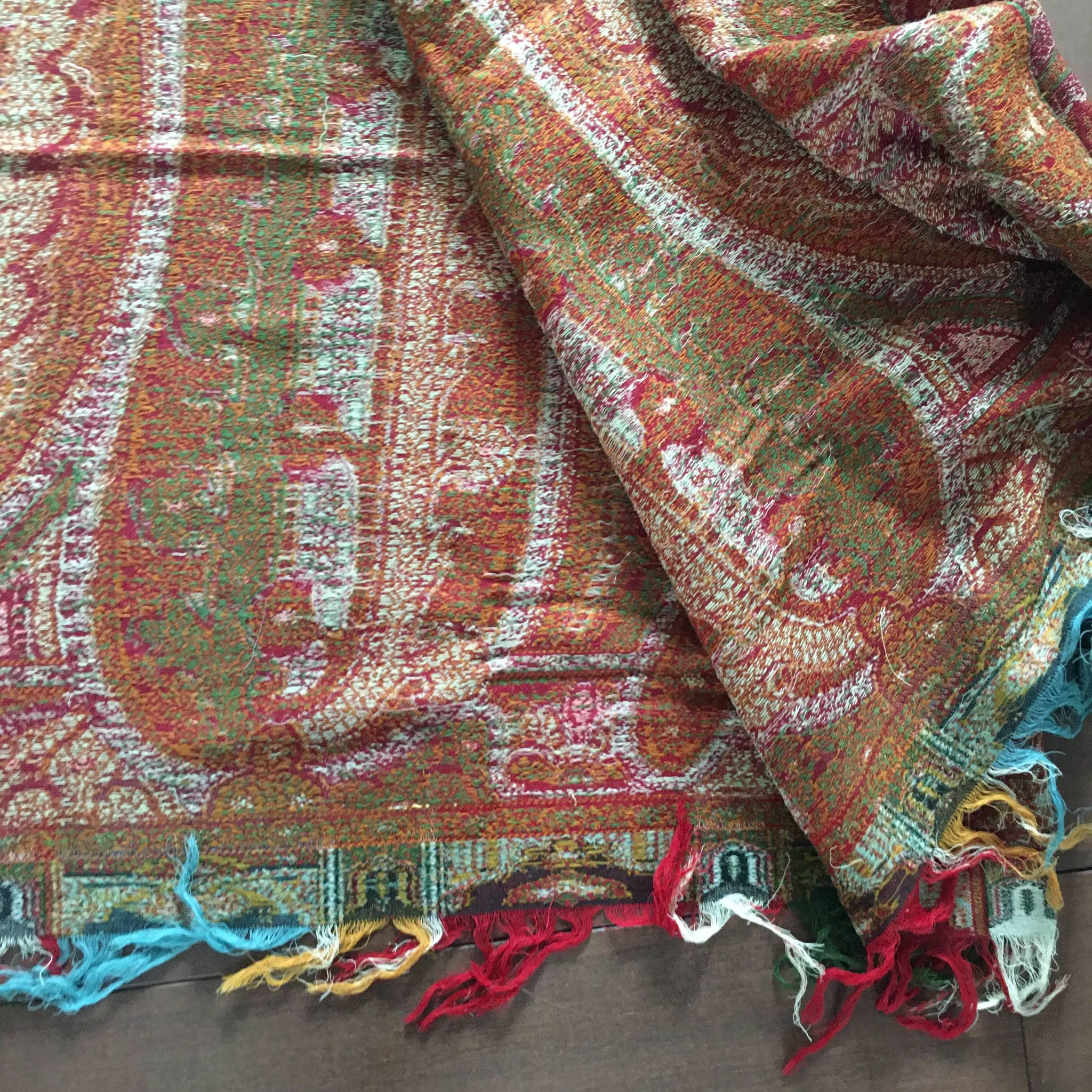 19th-century Alsatian Indian print in woven wool