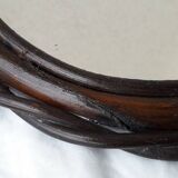 Miroir bois et rotin
