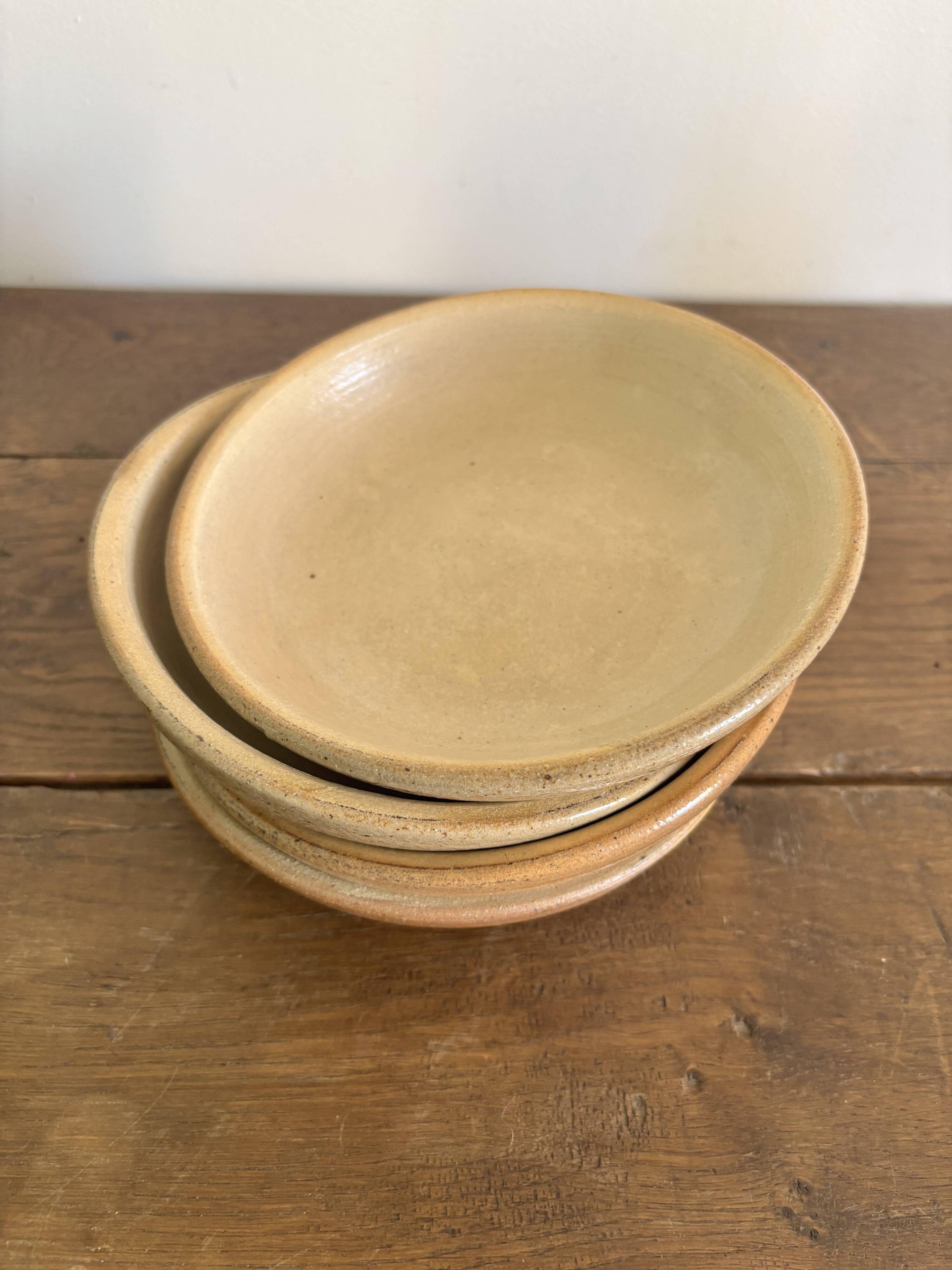 Vintage french stoneware ceramics set – mineral earth