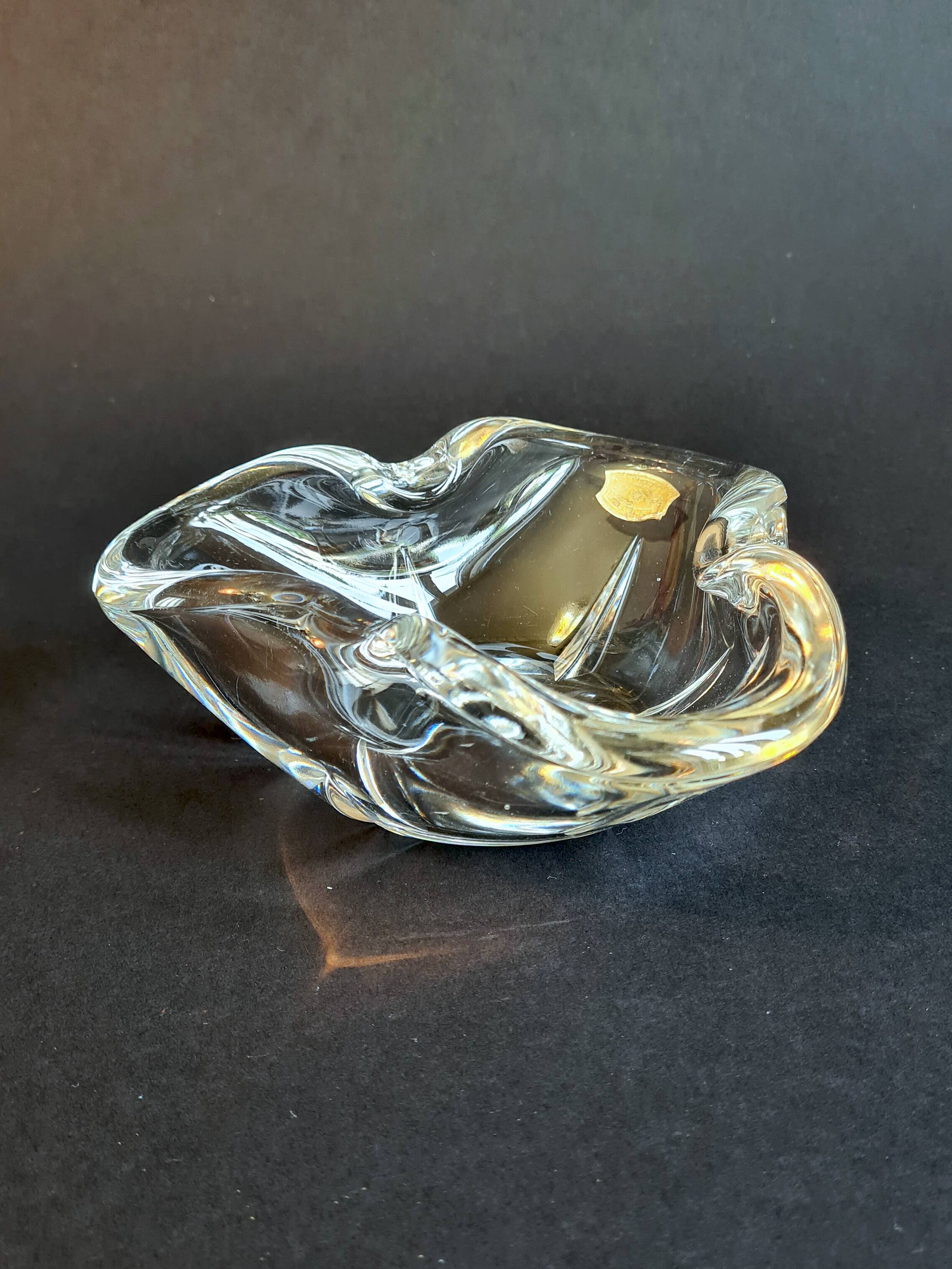 Val Saint Lambert Blown Crystal Ashtray / Pocket Tray (Vintage)
