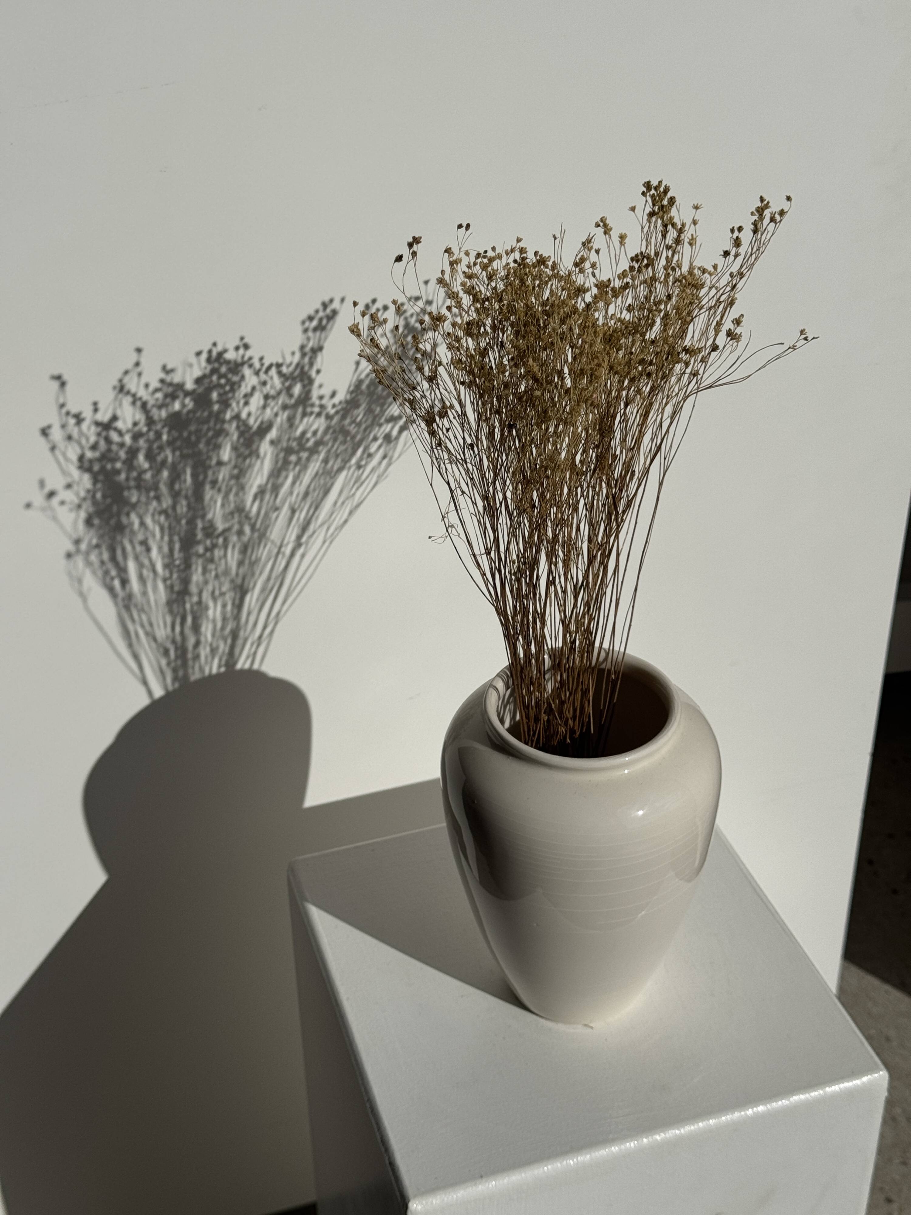 Modern oblong white vase H18.5