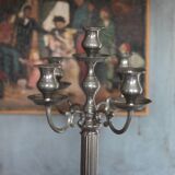 Chandelier with 5 lights, large candelabrum, candle holder, interior decoration.