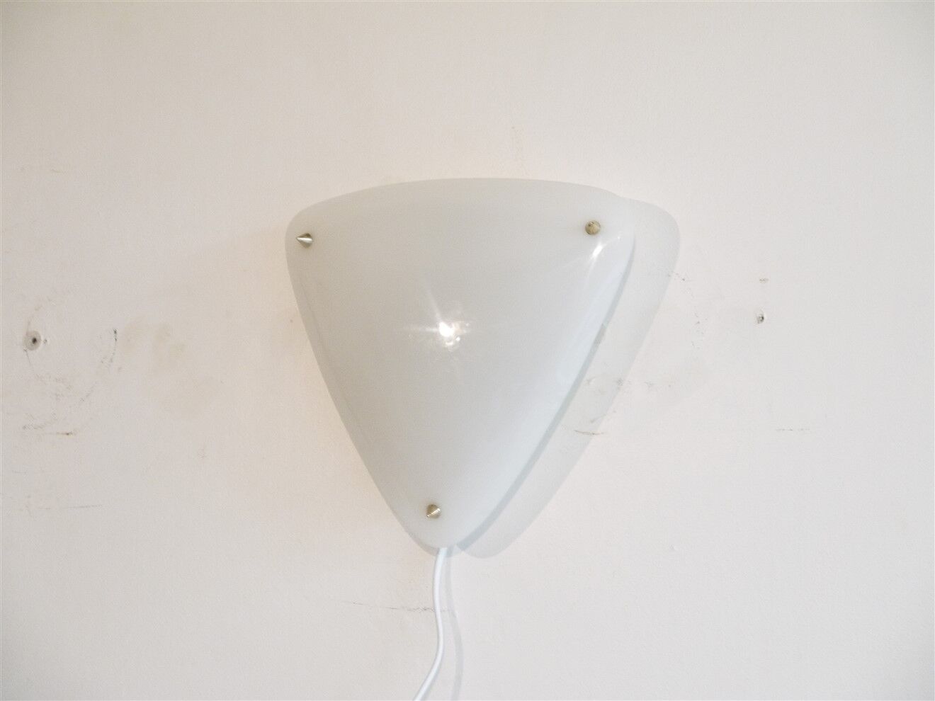 Vintage metal and perspex 1950 wall lamp