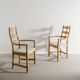 Vintage Danish Sculptural Wooden Armchairs by Henning Kjaernulf, 1950s