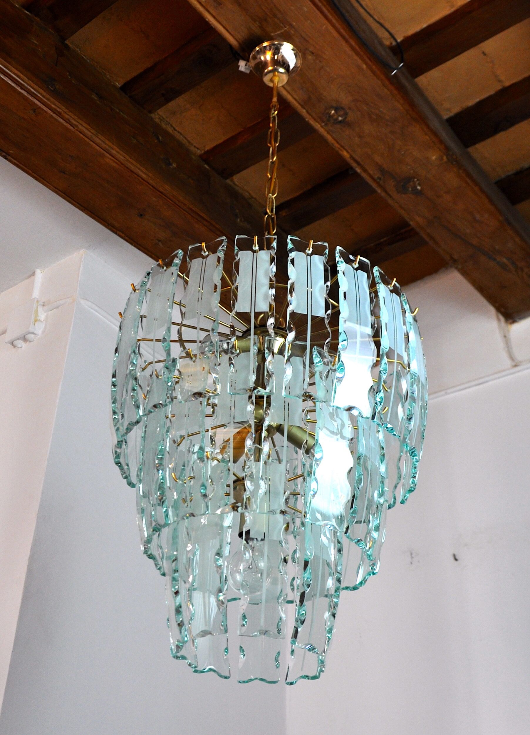 Chandelier Zero Quattro, 3 levels, Murano glass Italy 1970
