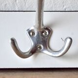 Vintage wall coat rack in white Formica - quadruple hook