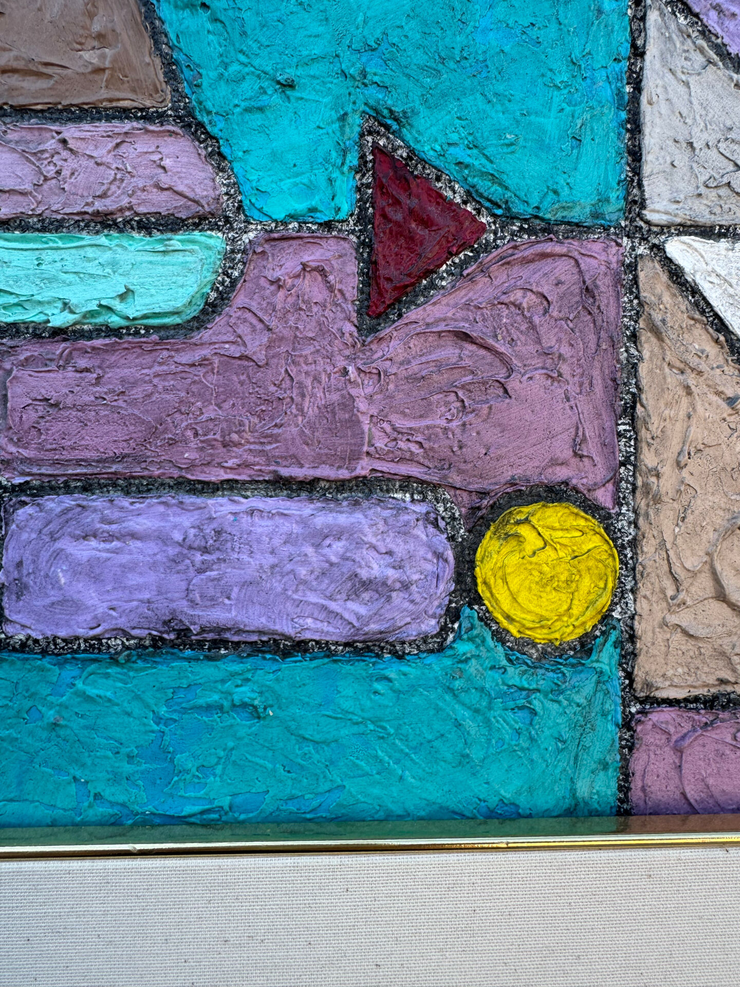 Abstract geometric coloured painting