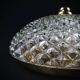 Vintage Hollywood Regency Style Diamond Point Glass Ceiling Light