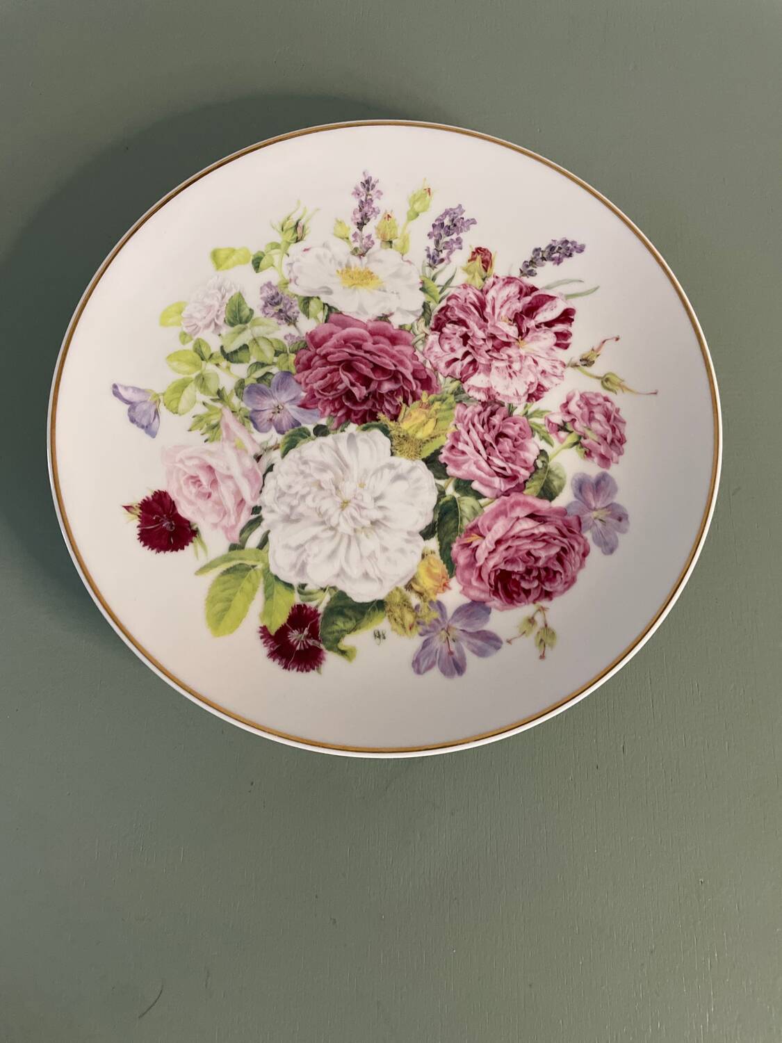 Assiette décorative Franklin Mint à décor de fleurs