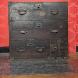 Commode à linge Tansu Japon, style Wabi Sabi, début XIXeme