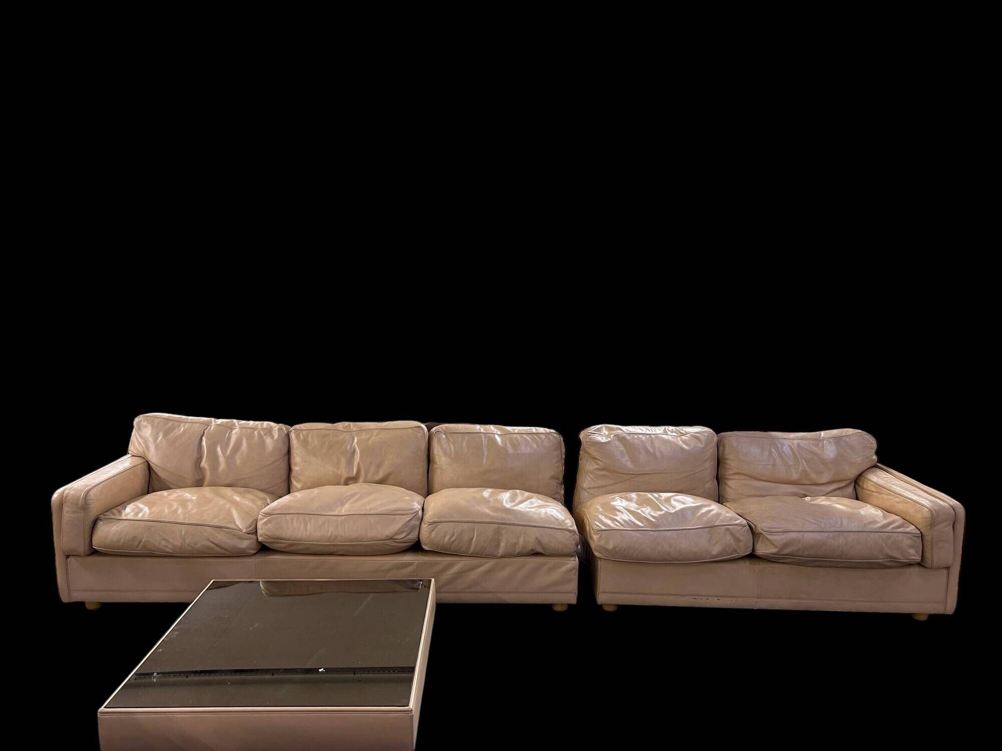 Modular sofa Poltrona Frau model Socrates in beige leather