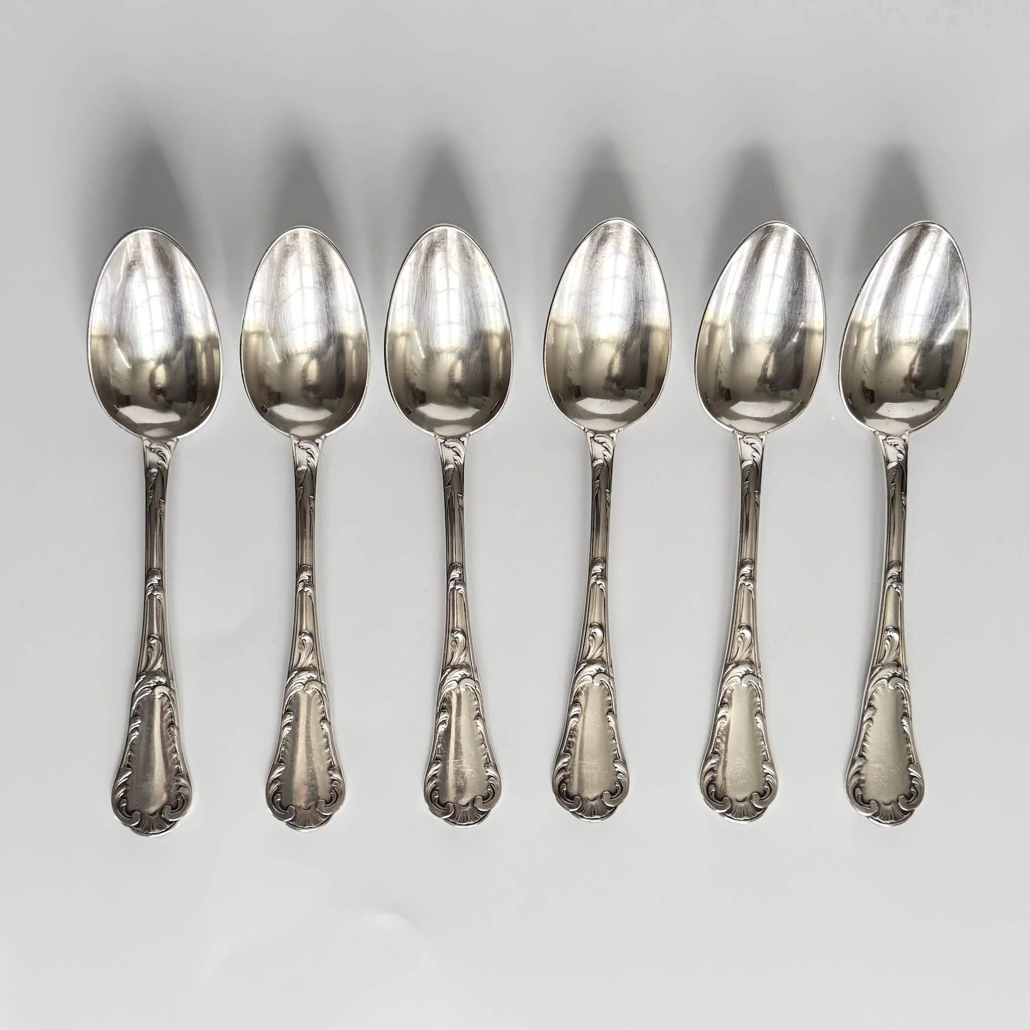 Christofle Chrysanthemum | Set of 6 Spoons | Art Nouveau