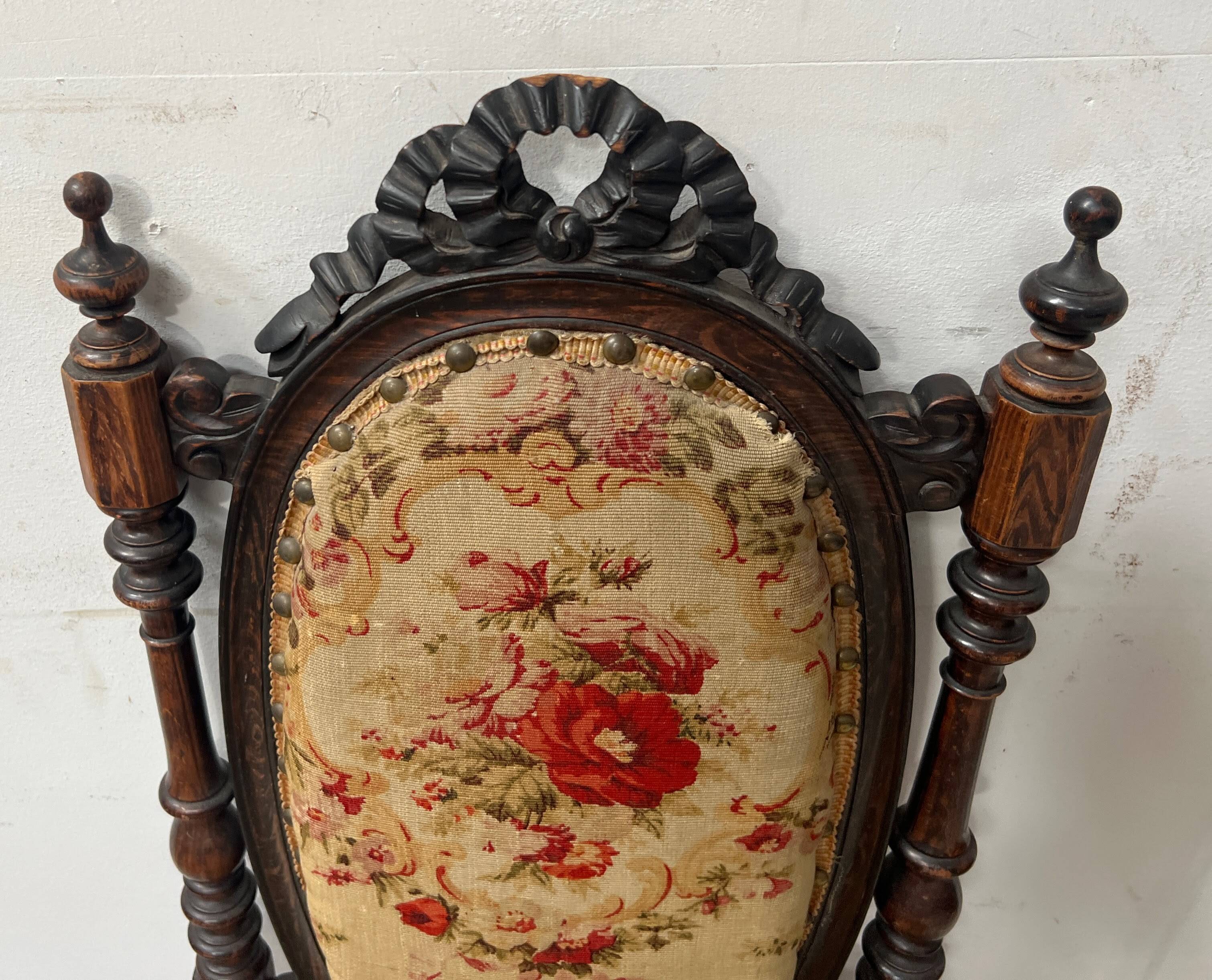 Napoleon III period armchair in solid wood