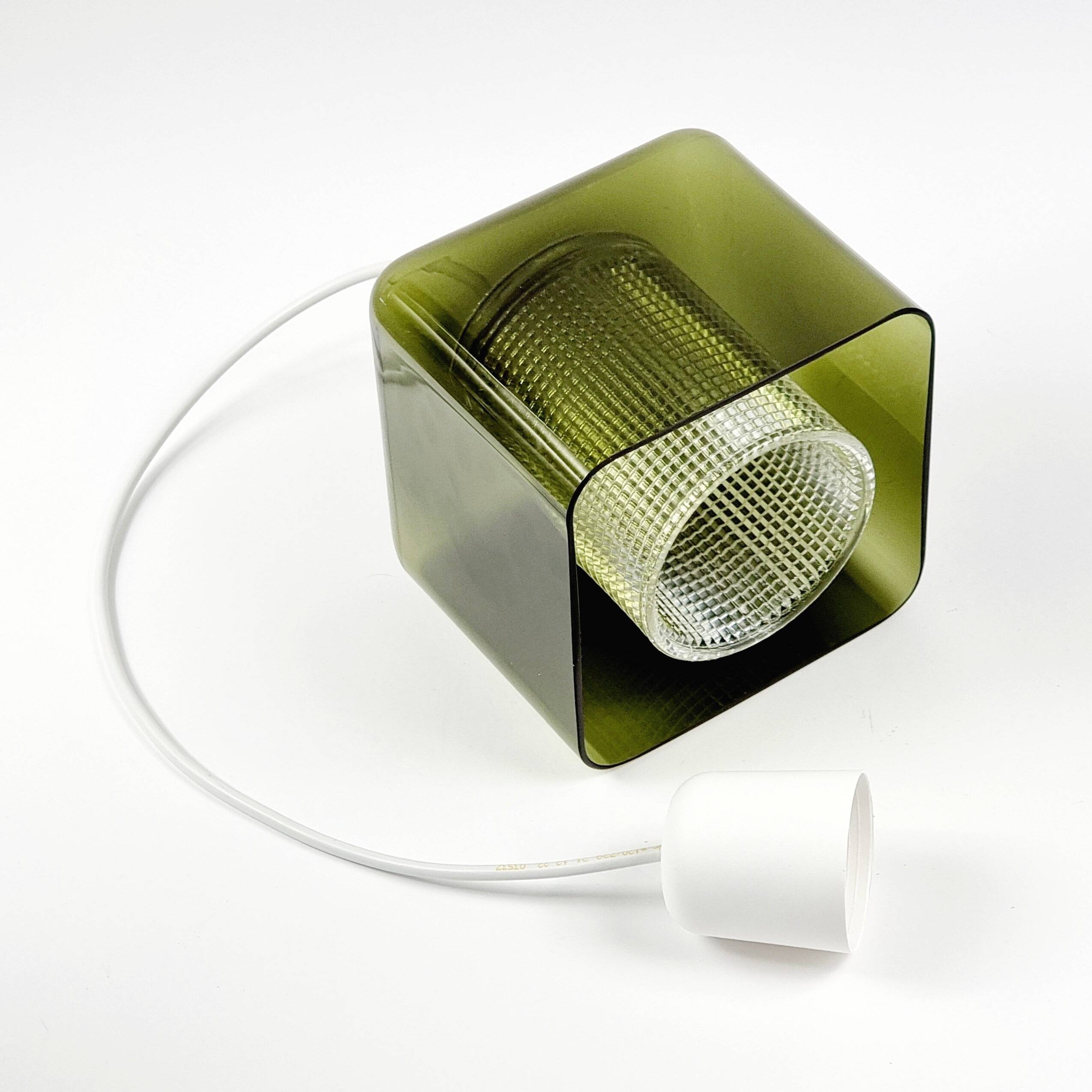 Plafonnier/suspension en verre scandinave du milieu du siècle par Carl Fagerlund pour Orrefors, Suède, années 1960