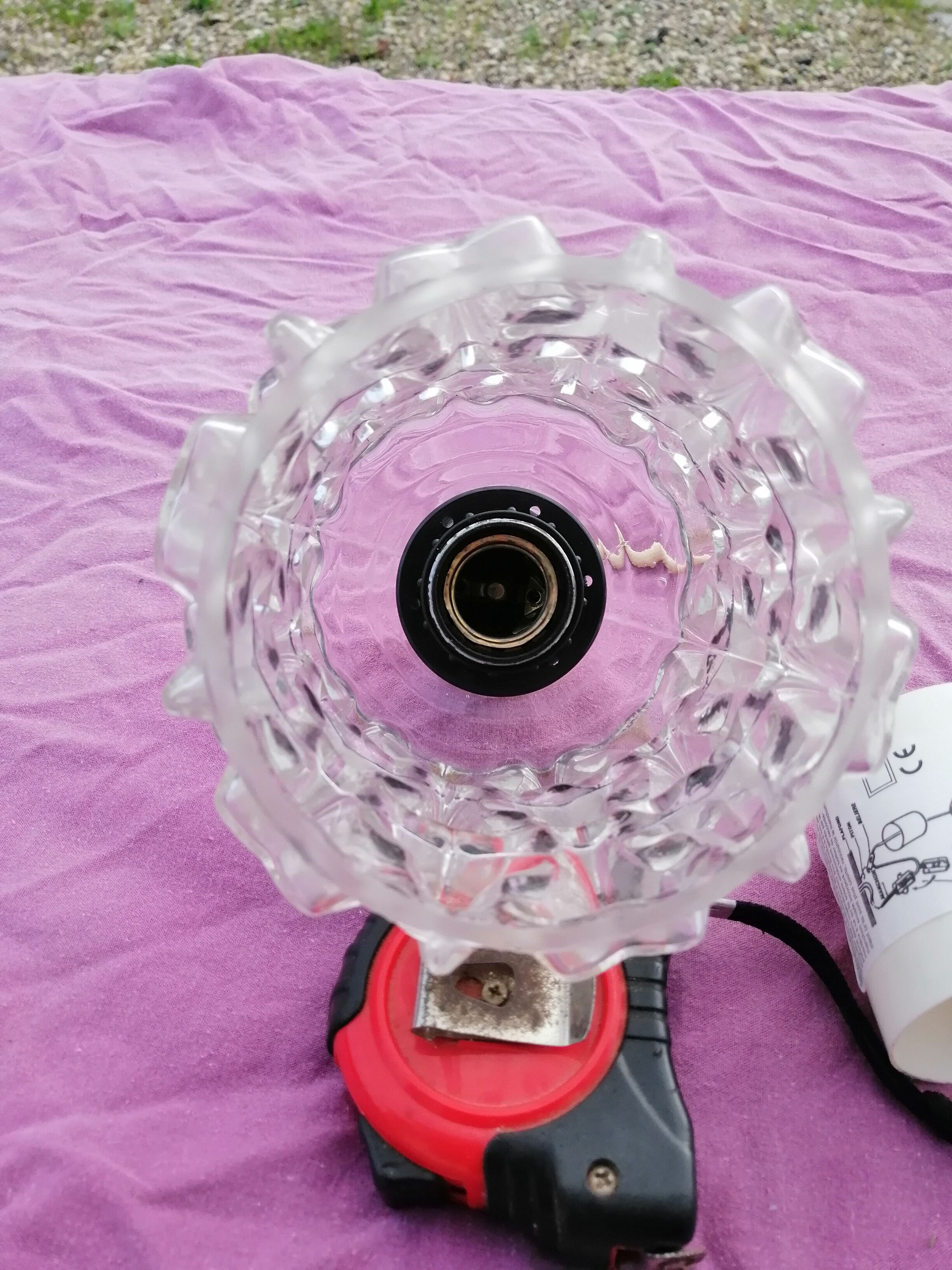 Vintage bubble glass pendant lamp