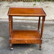 Vintage serving trolley dessert bar cart on wheels with wooden drawer m