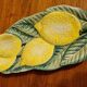 Ravier cup in italian slip pattern lemons