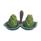 Vintage glazed ceramic barbotine artichoke shaped salt cellars