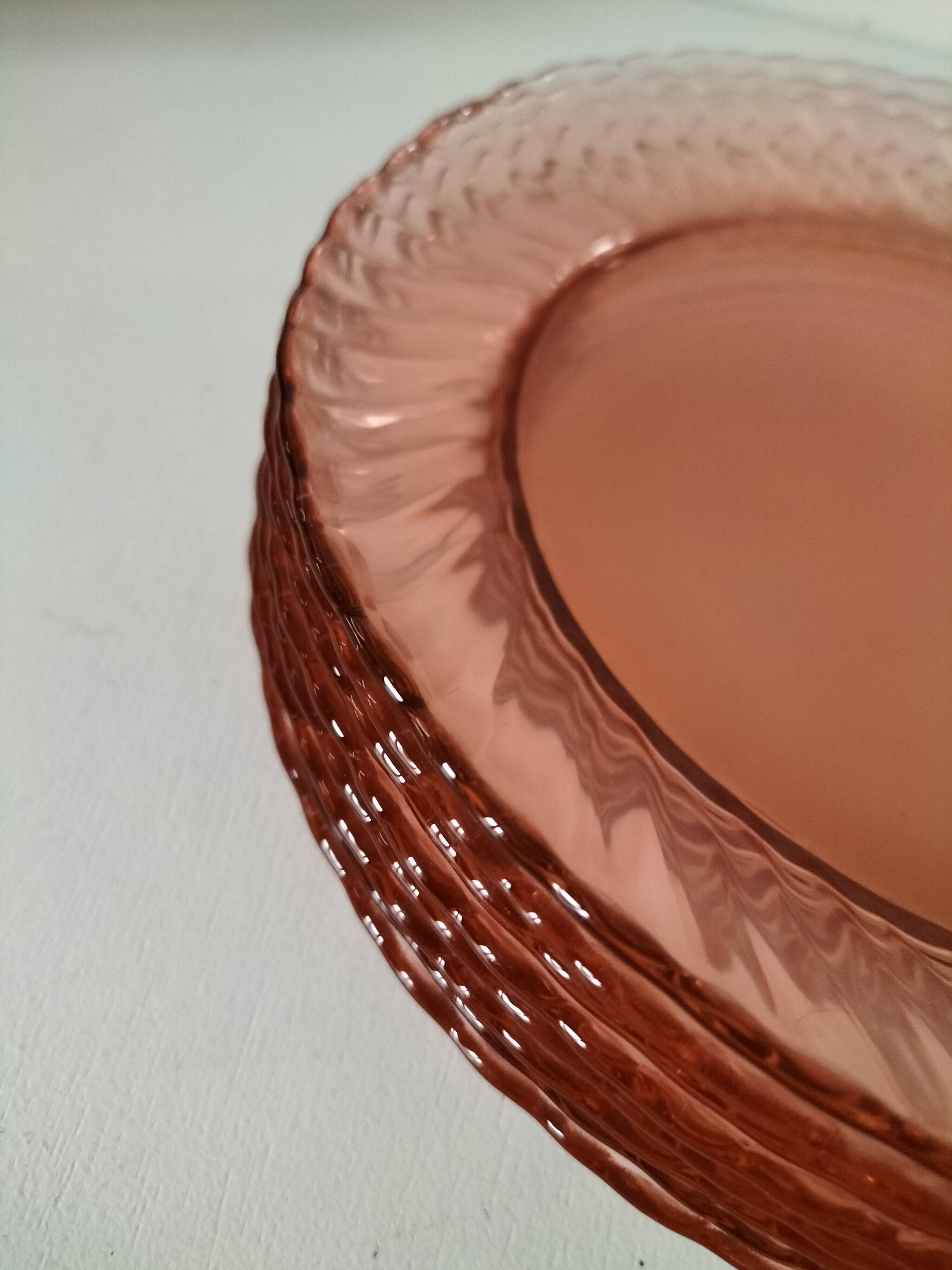Arcoroc orange pink plates