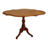 Guéridon, table violon tripode ovale en bois, style Napoléon III