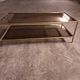 Vintage 80's brass coffee table, glass tops