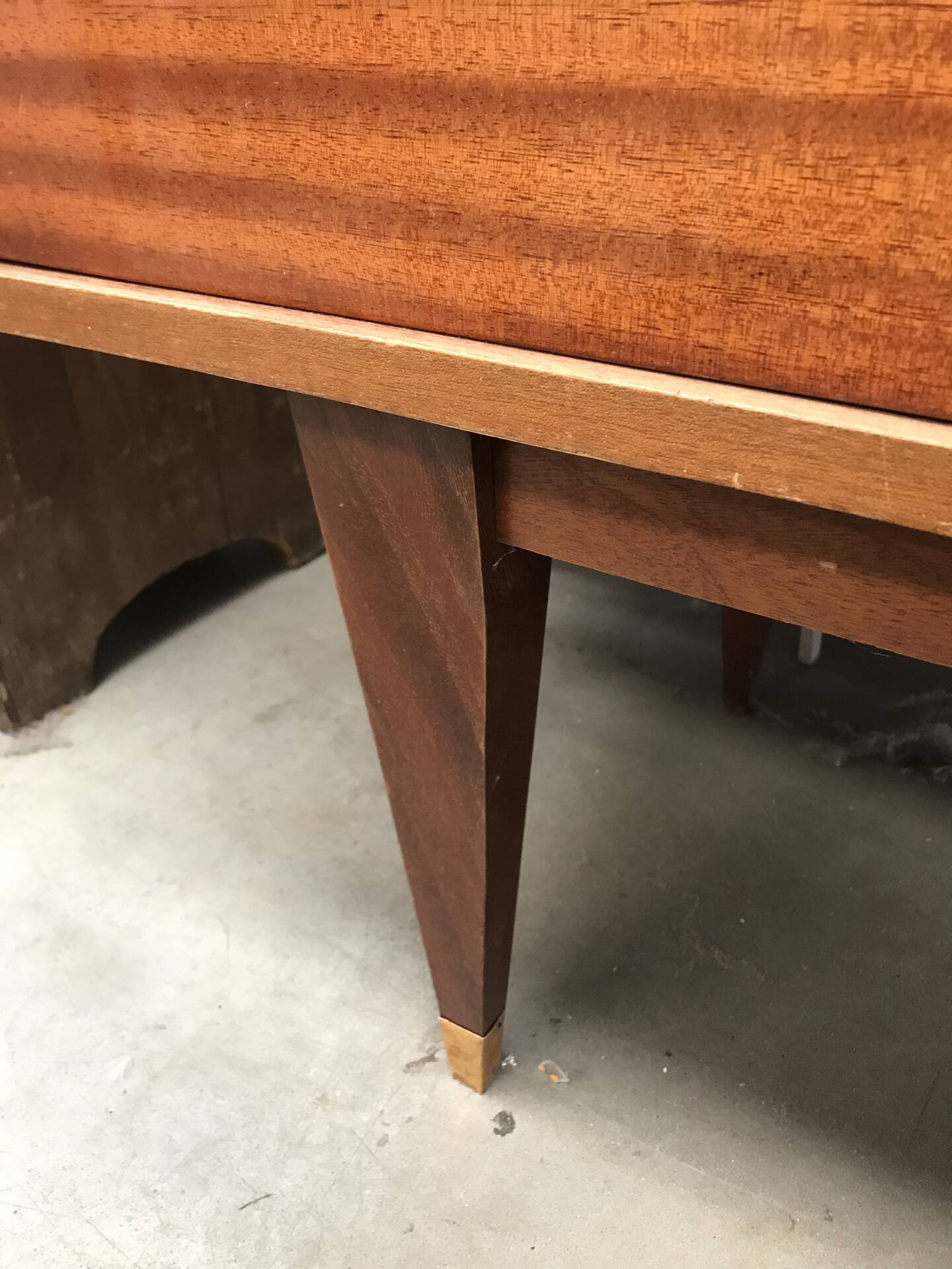 Vintage 1960s enfilade in varnished cherry wood.