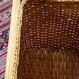 Wicker and wood basket