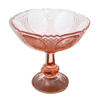 Rose pink cake stand, Poland, 1970s
