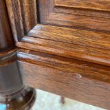 Table de chevet style Louis XVI, marbre de Carrare et acajou