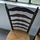 Trio rustic chairs in oak straw