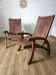 Leather and teak armchairs, by Angel Pazmino, circa 1960.
