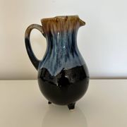 Flamed blue tripod jug