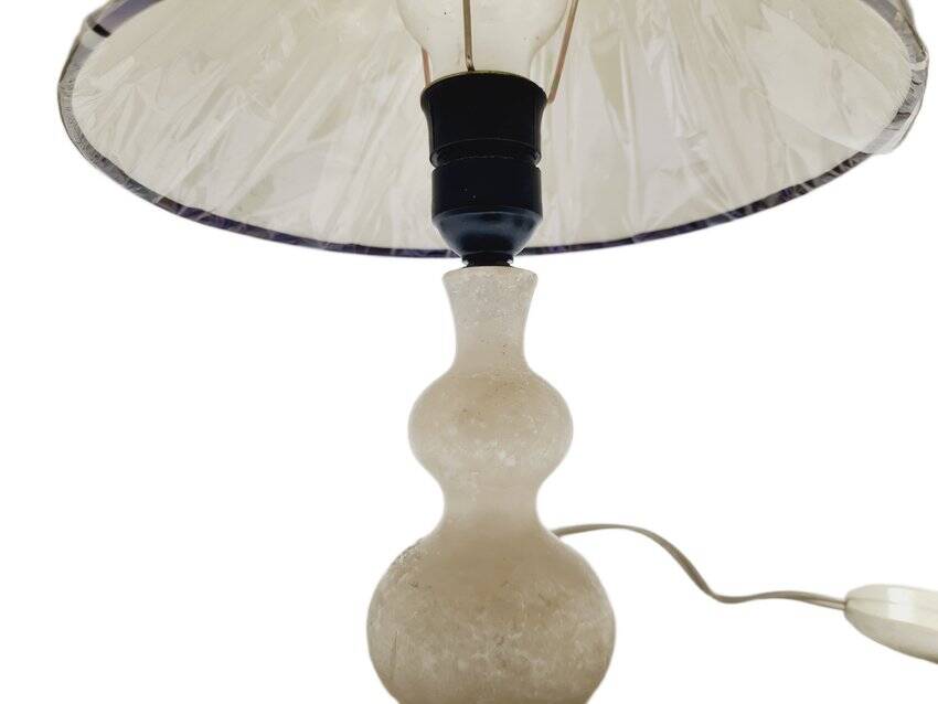 Art Deco alabaster bedside lamp, Belgium, 1950s