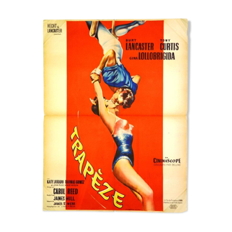 Affiche originale cinéma " Trapèze " 1956 Gina Lollobrigida, Lancaster,Curtis...
