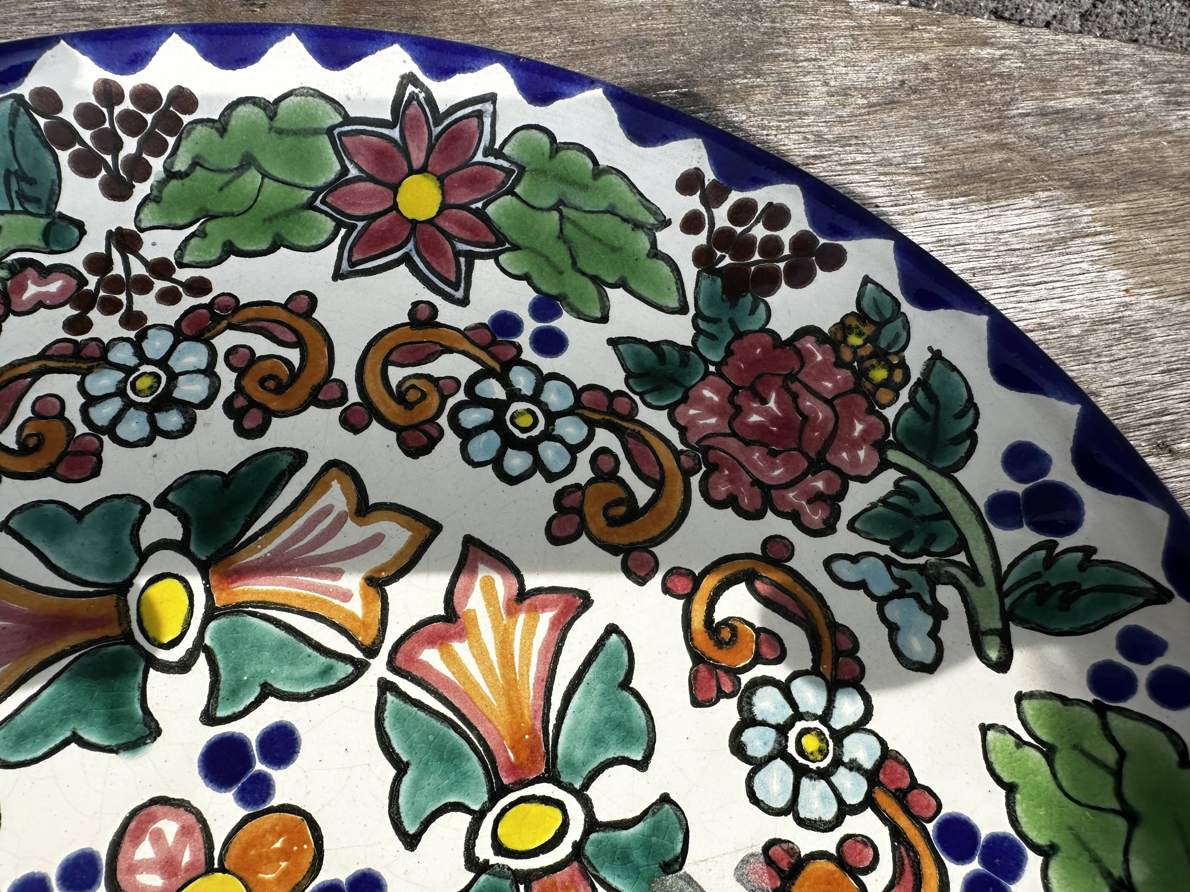 Talavera Dish - Vintage Mexican Ceramic - Diameter 29 cm