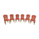 6 chairs Louis XV red style