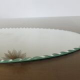 Beveled oval mirror 50s 60s 40x20cm